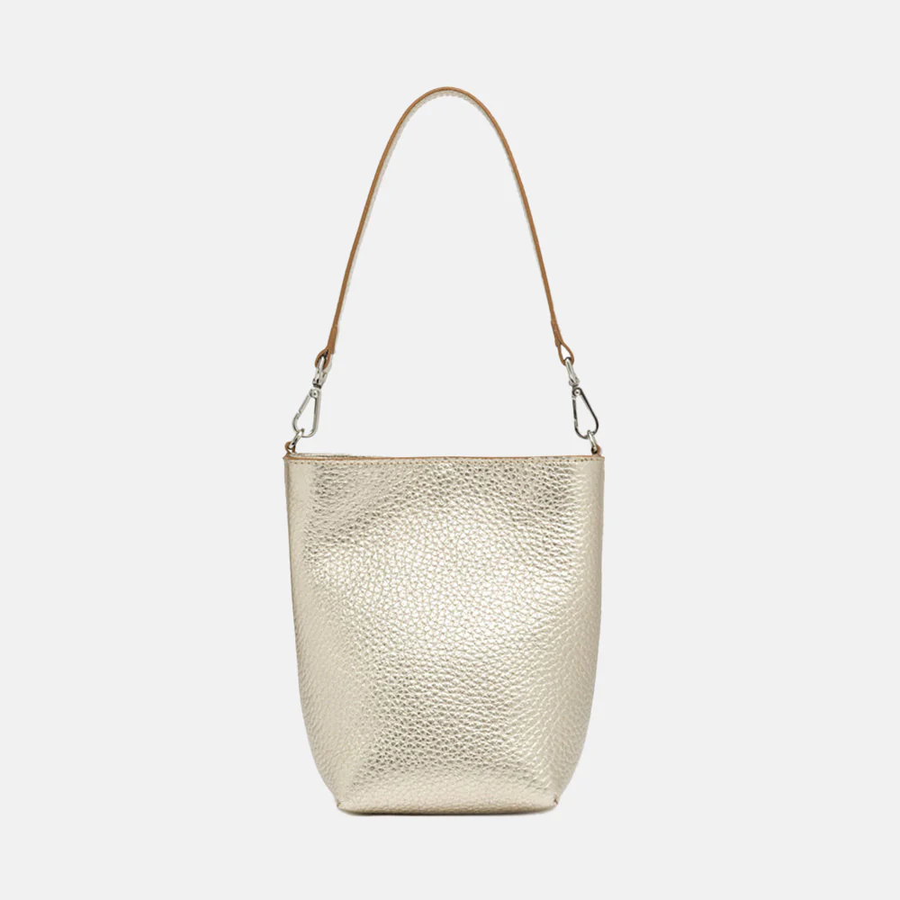 Gold Leather Vanessa Bucket Bag - Image 4