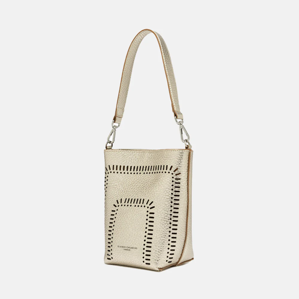 Gold Leather Vanessa Bucket Bag - Image 5