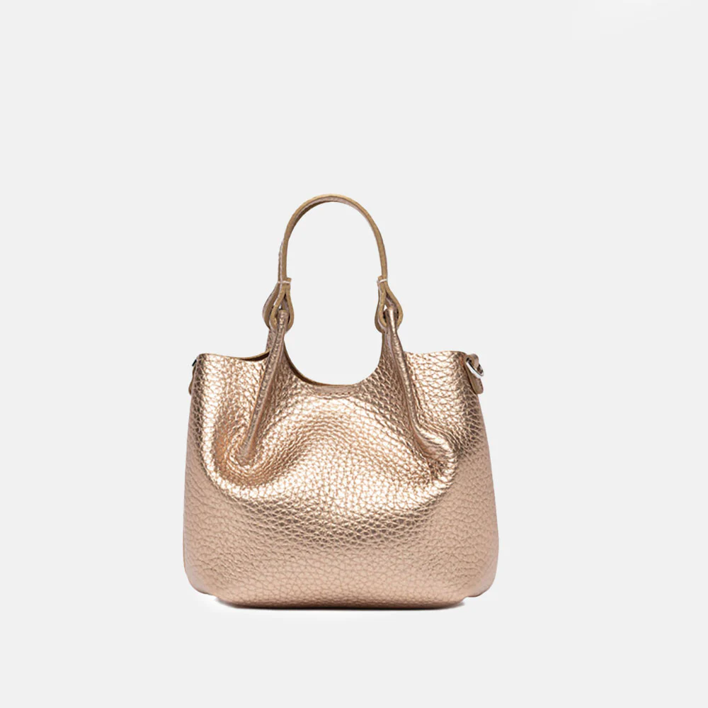 Gold Metallic Leather Dua Tote Bag - Image 3