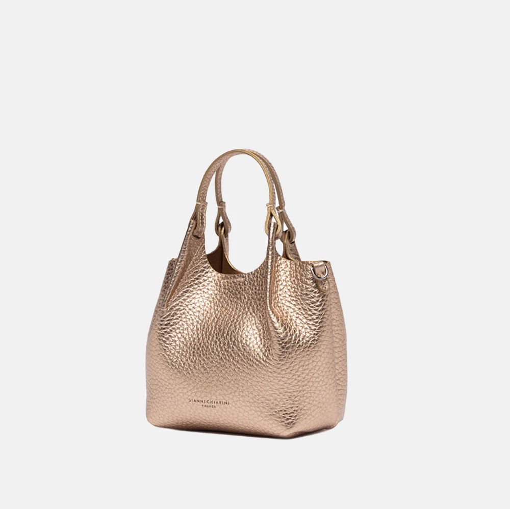 Gold Metallic Leather Dua Tote Bag - Image 4