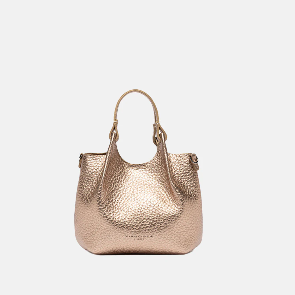 Gold Metallic Leather Dua Tote Bag - Image 5