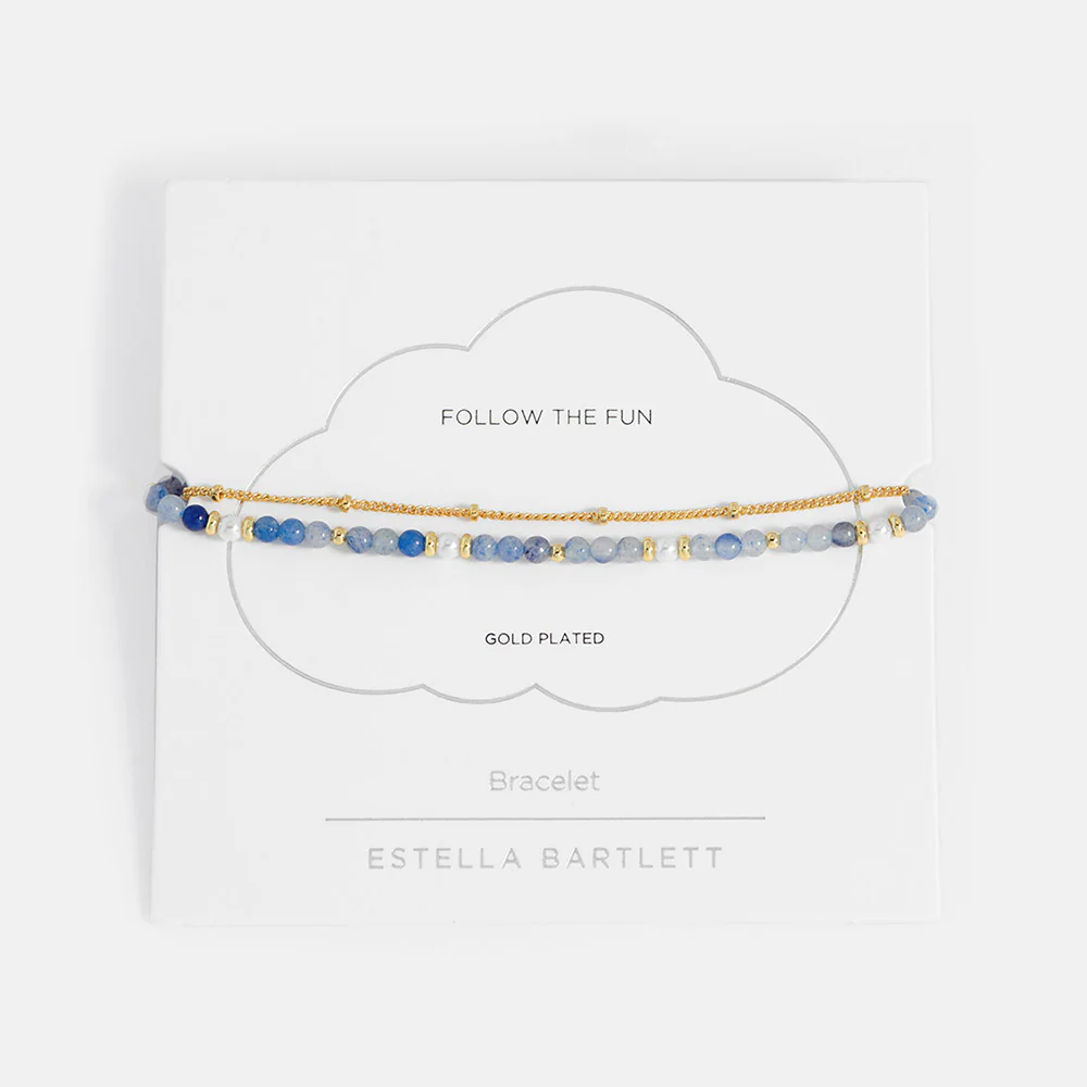 Gold, Pearl & Aventurine Beaded Duo Bracelet - Image 3