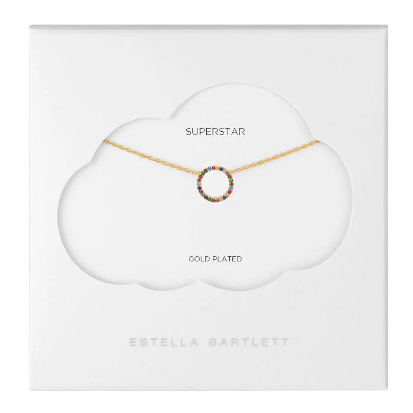 Gold Plated Rainbow Circle Necklace - Image 3