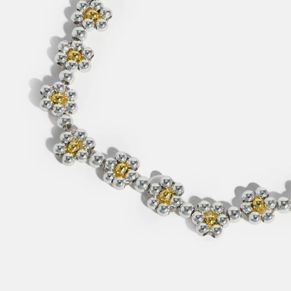 Gold & Silver Daisy Chain Bracelet - Image 2