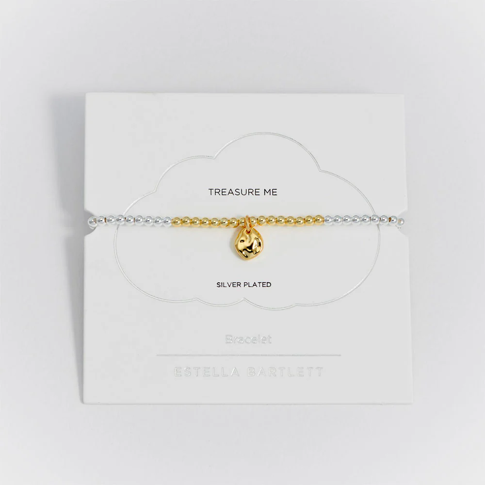 Gold & Silver Hammered Charm Bracelet - Image 3