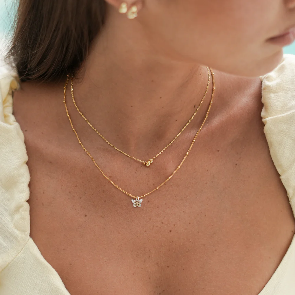 Gold Tiered Droplet Necklace - Image 3