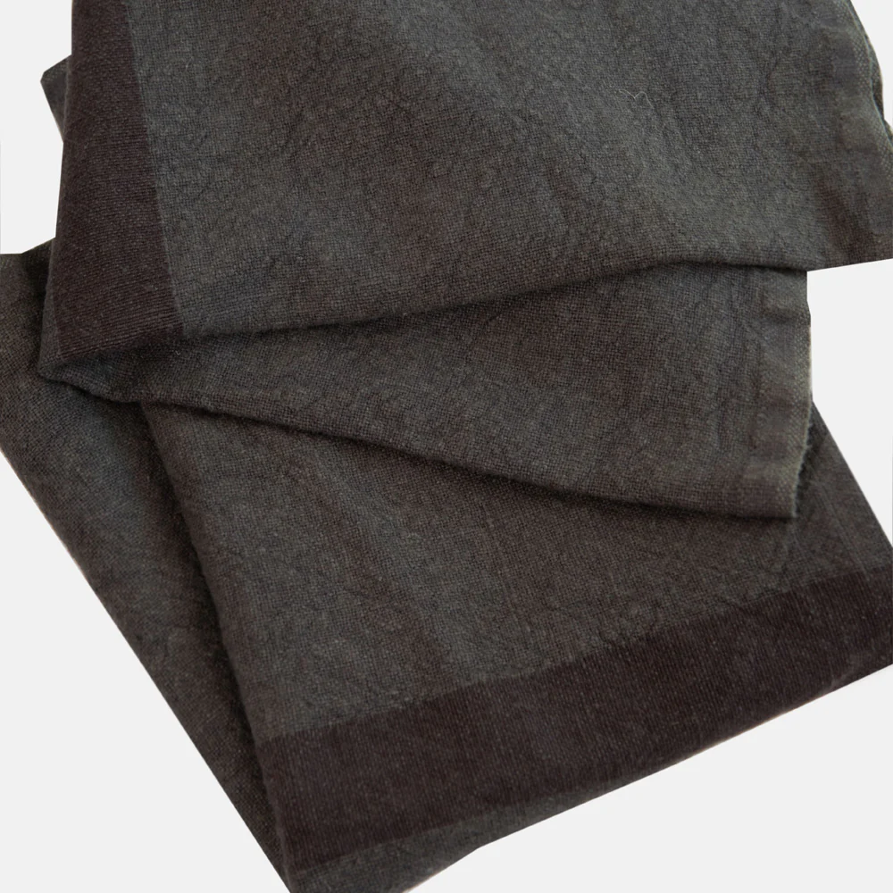 Graphite Grey Stripe Linen Placemats Set of 2 - Image 2