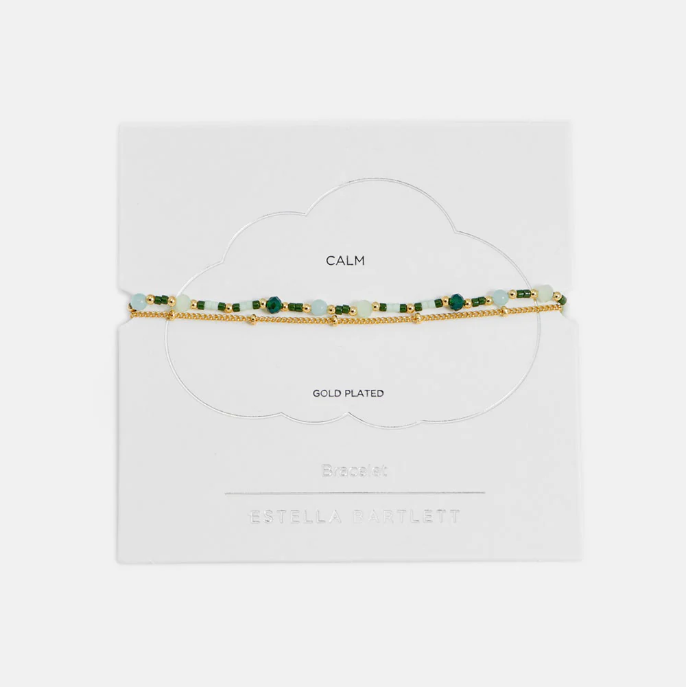 Green Beaded Duo Chain Bracelet - Image 3
