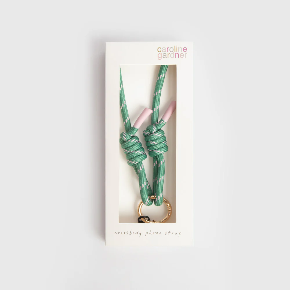 Green/Pink Cord Crossbody Phone Strap - Image 2
