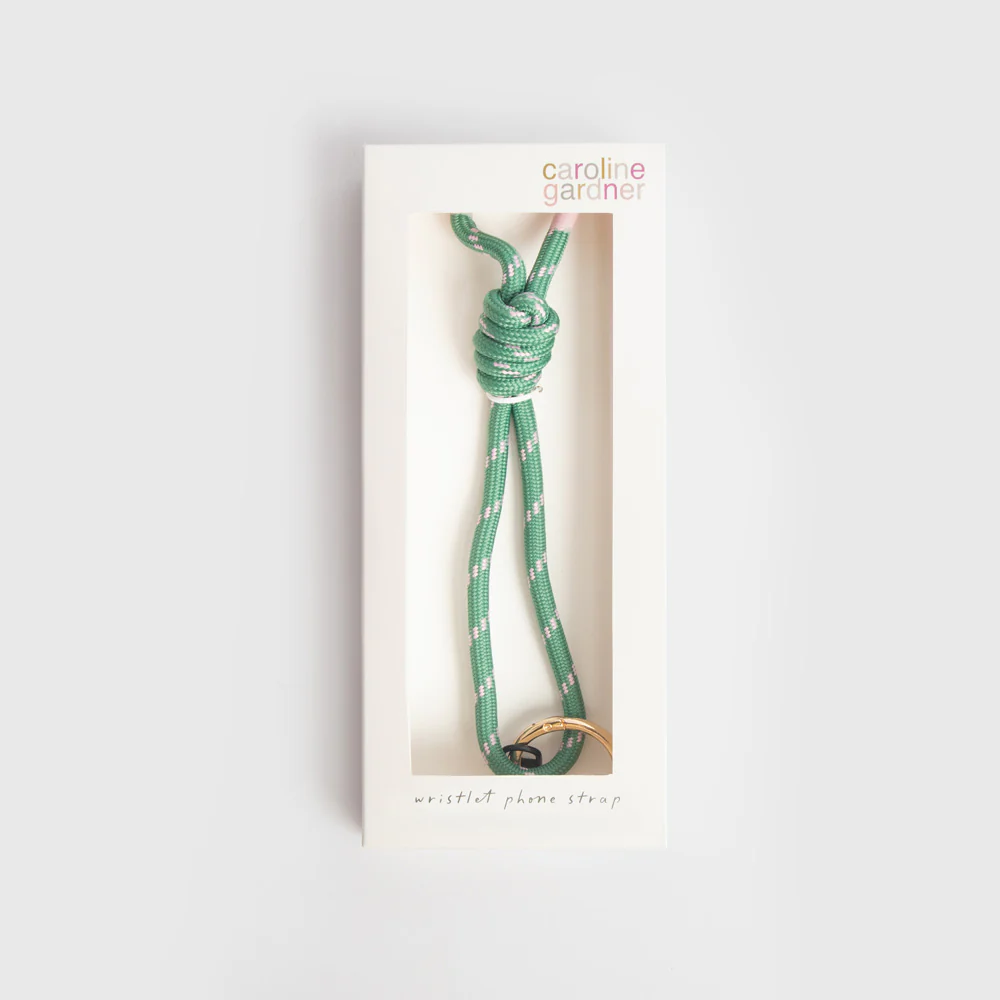 Green/Pink Cord Wristlet Phone Strap - Image 2
