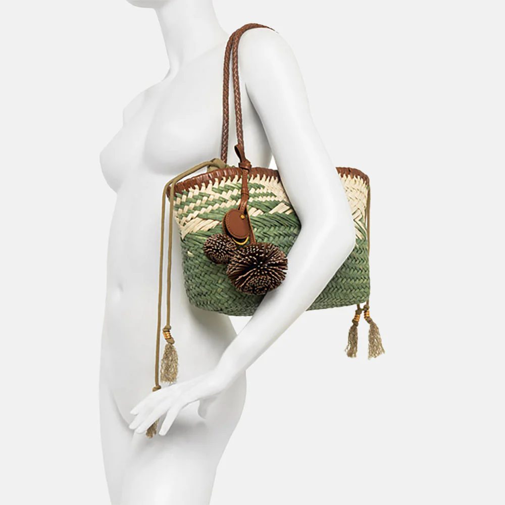 Green Woven Straw Paloma Handbag - Image 5