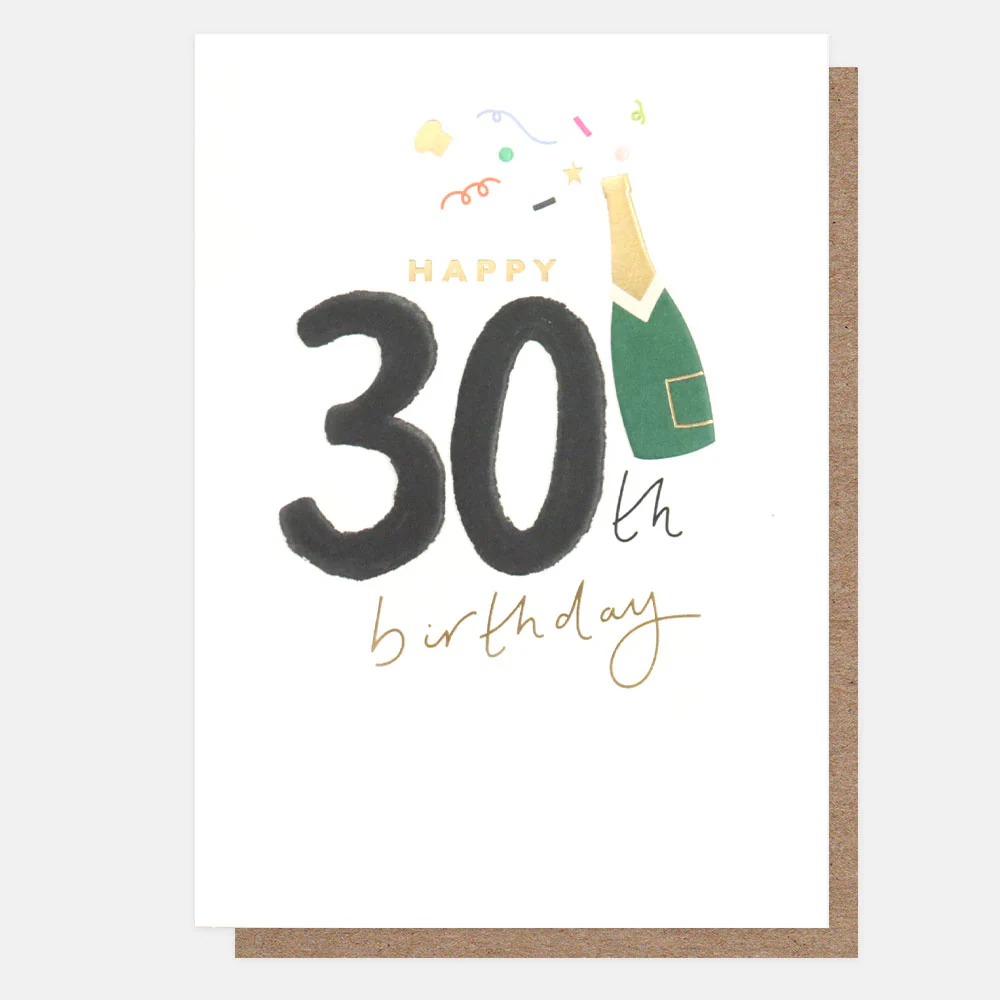 Champagne 30th Birthday Card