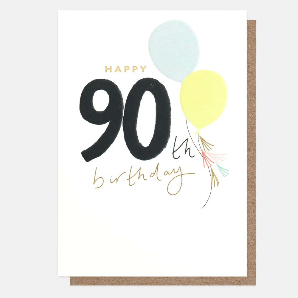 Balloon 90th Birthday Card