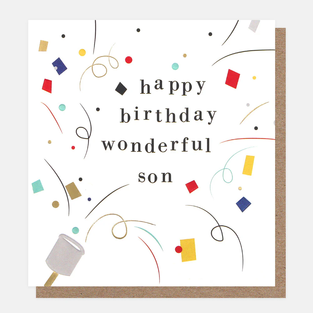 Party Popper Birthday Card For Son