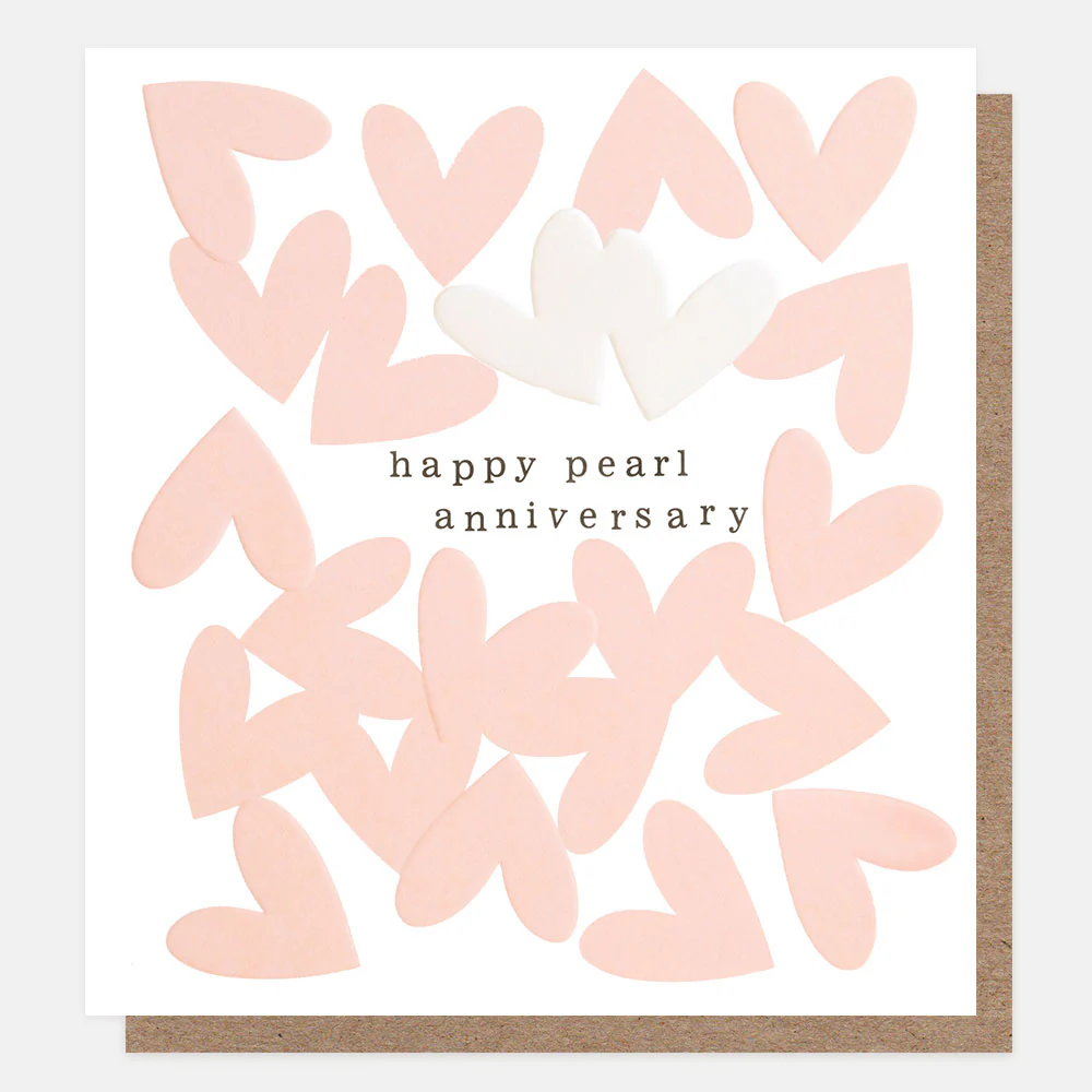 Happy Pearl Anniversary Hearts Card