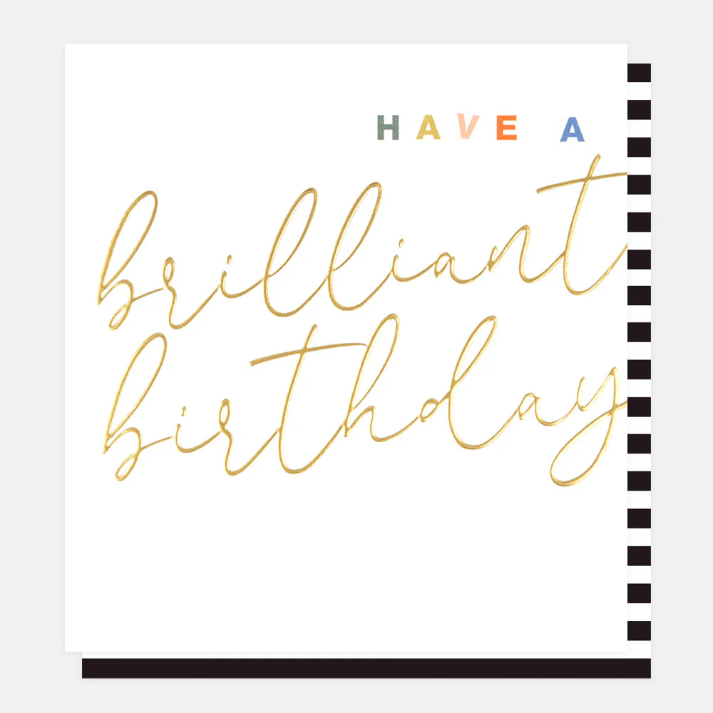 Gold Calligraphy Brilliant Birthday Card