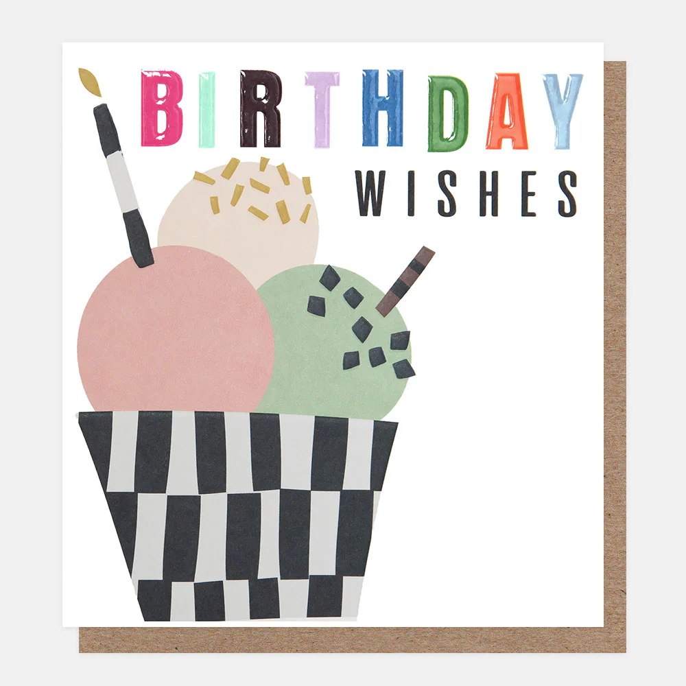 Ice Cream Birthday Wishes Card