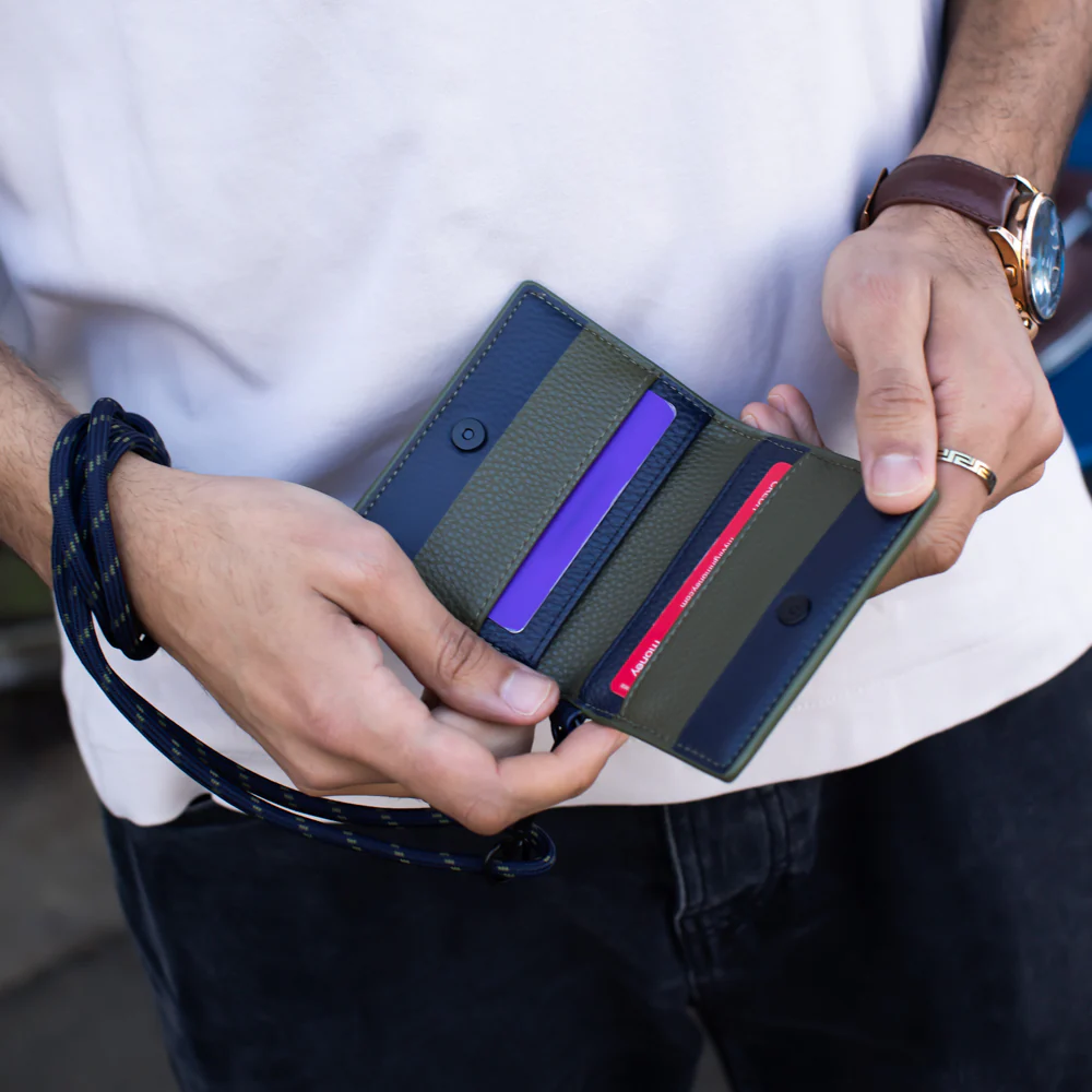 Khaki/Navy Lanyard Card Holder - Image 2