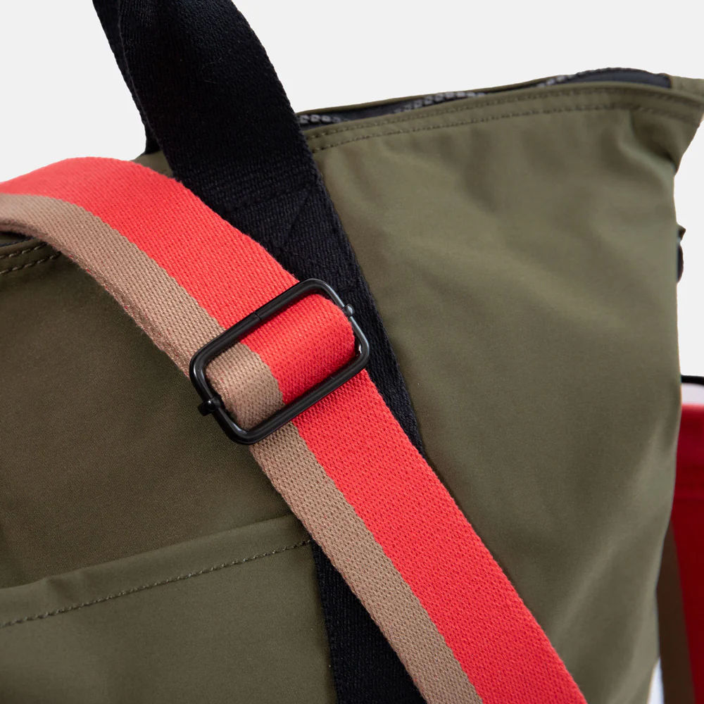 Khaki Nylon Travel Bag - Image 4