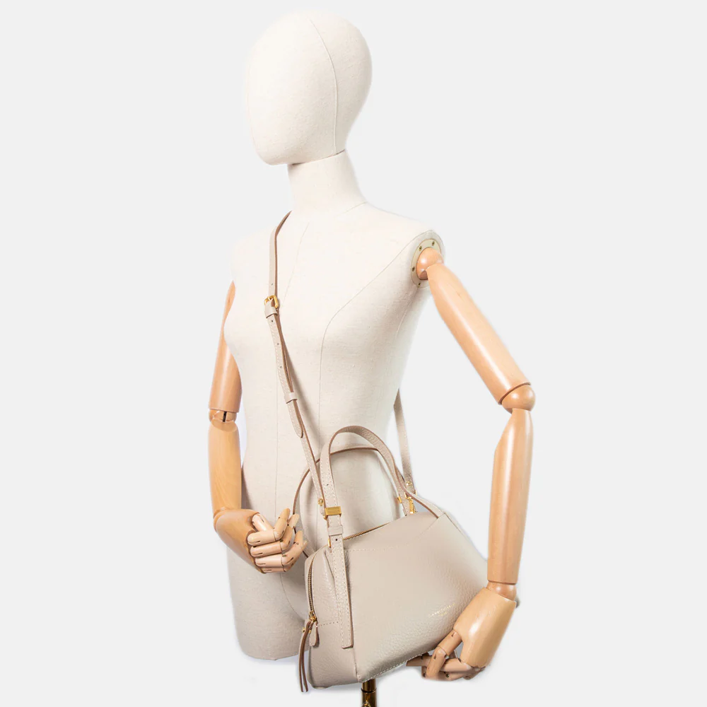 Lamb Grey Leather Dea Crossbody Bag - Image 3