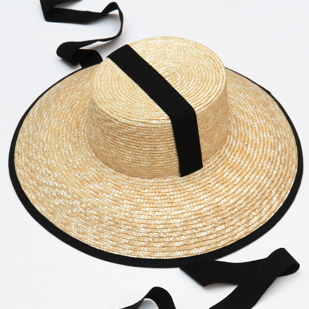 Large Straw Hat with Ribbon - Image 2