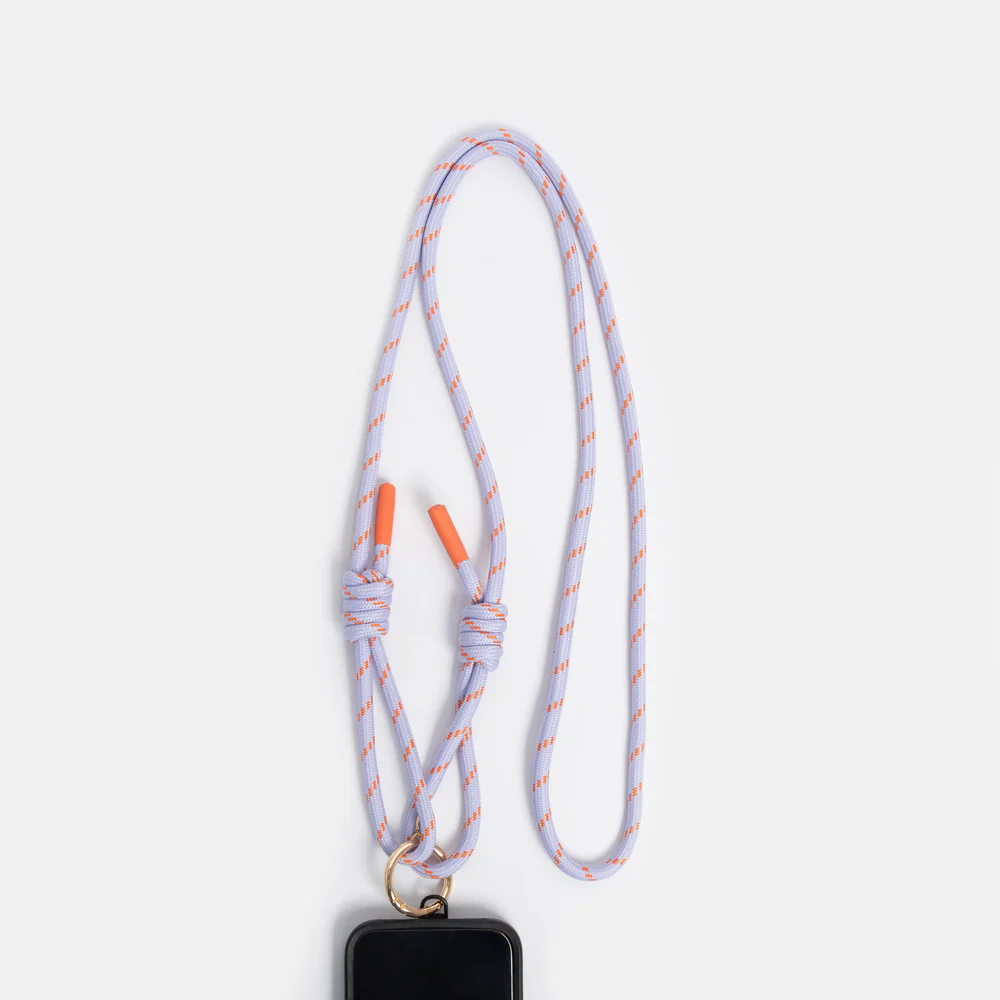 Lilac/Orange Cord Crossbody Phone Strap