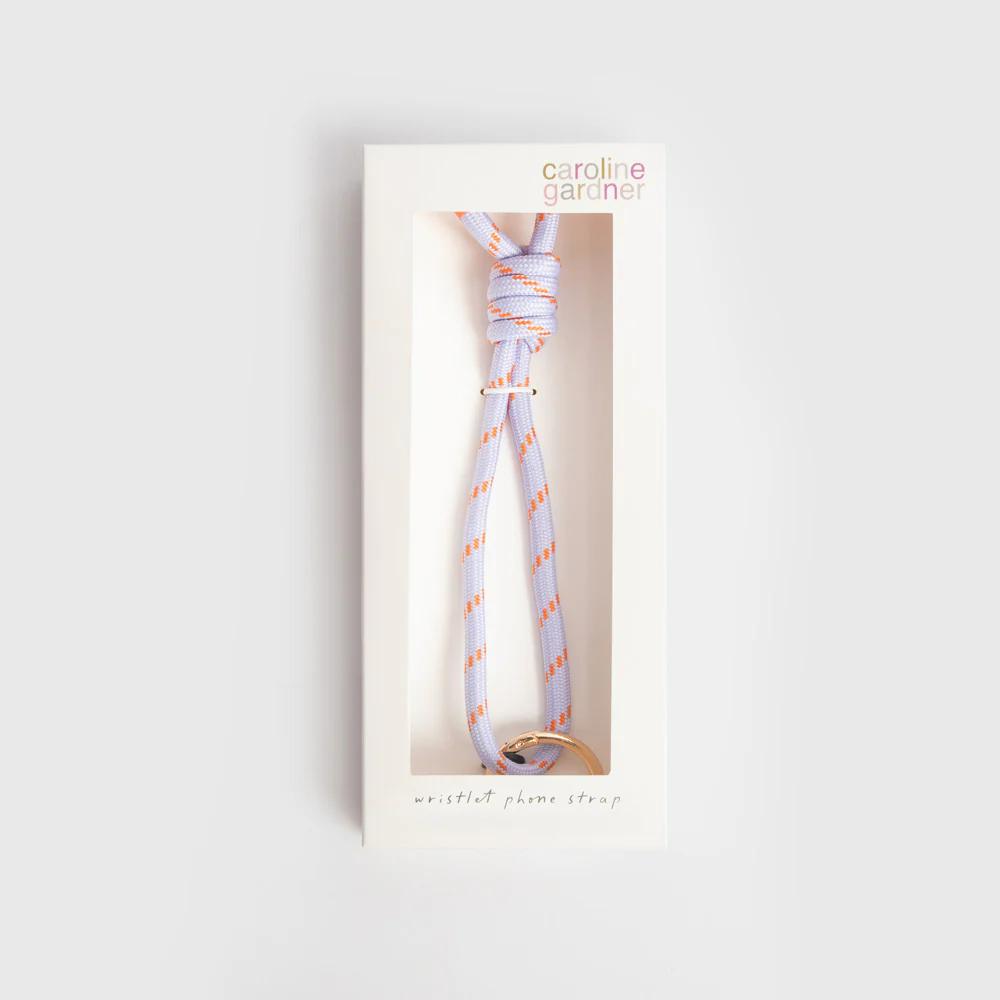 Lilac/Orange Cord Wristlet Phone Strap - Image 2