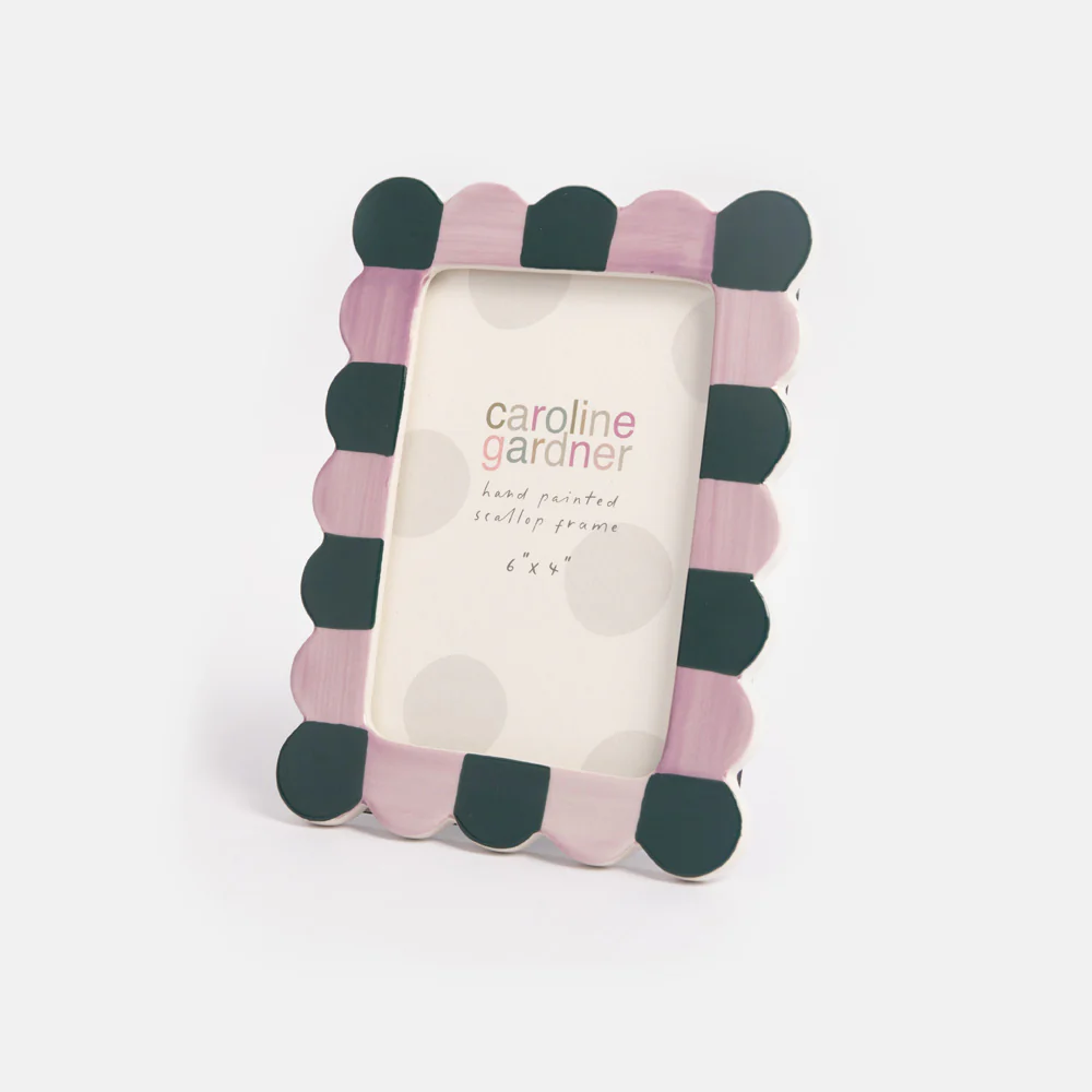 Lilac & Teal Scallop Edge Photo Frame 4x6" - Image 2