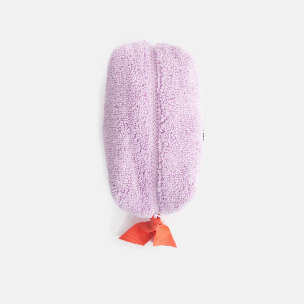 Lilac Towelling Mini Cube Cosmetic Bag - Image 3