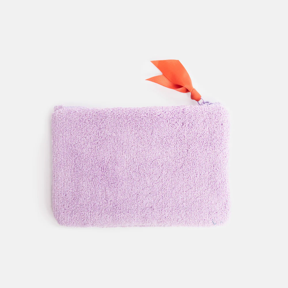 Lilac Towelling Zip Pouch - Image 3