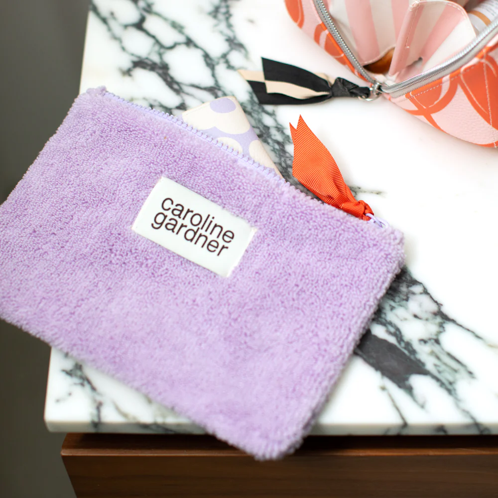 Lilac Towelling Zip Pouch - Image 4