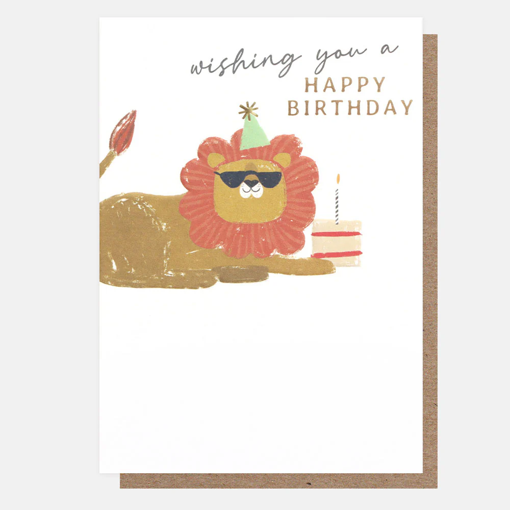 Lion In Sunglasses Birthday Card