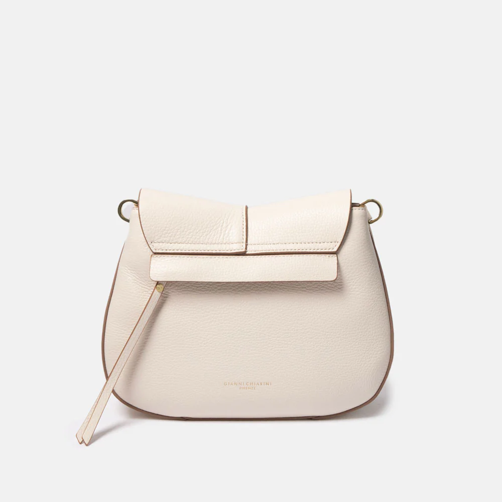 Marble White Leather Helena Saddle Bag - Image 3