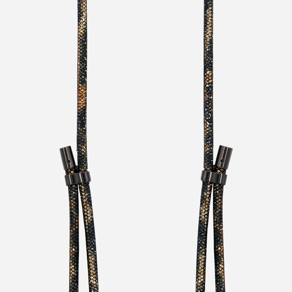 Mariah Black/Leopard Metallic Cord Phone Strap - Image 3