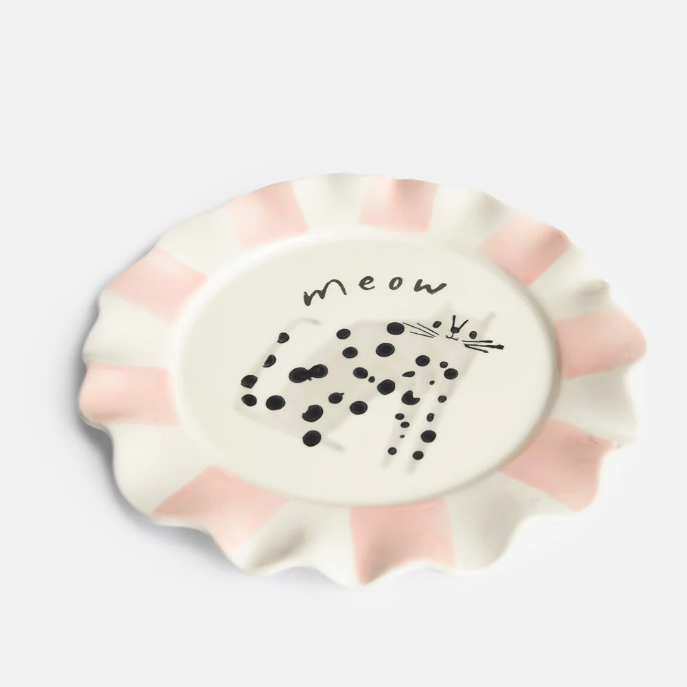 Meow Dotty Cat Ceramic Plate - Image 3