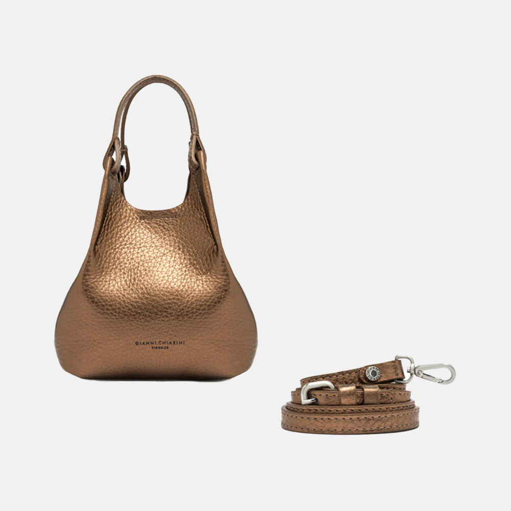 Metallic Bronze Leather Dua Bag - Image 3