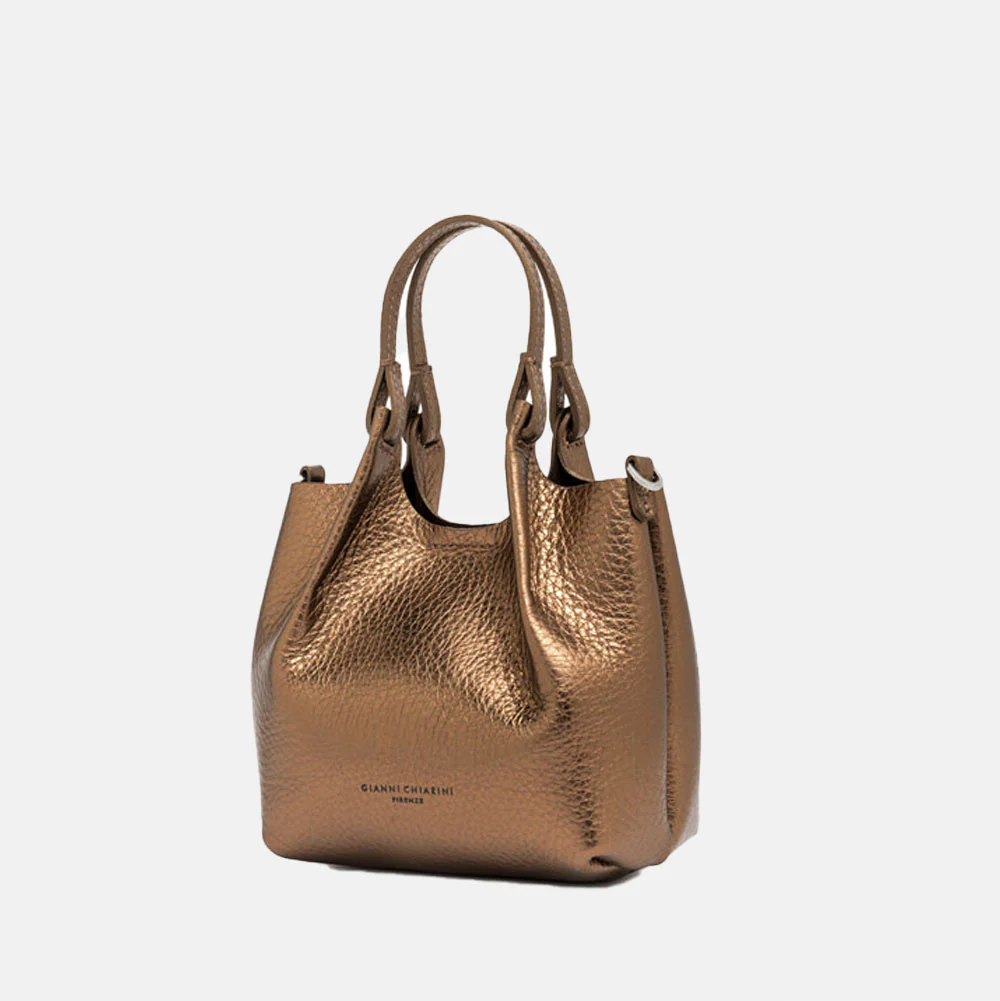 Metallic Bronze Leather Dua Bag - Image 6