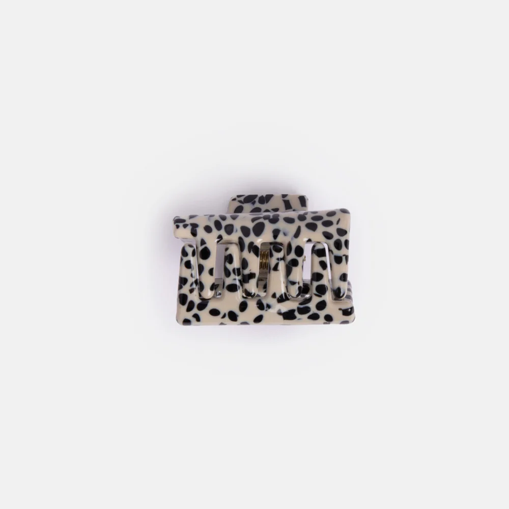 Cream/Black Speckle Mini Hair Claw - Image 2