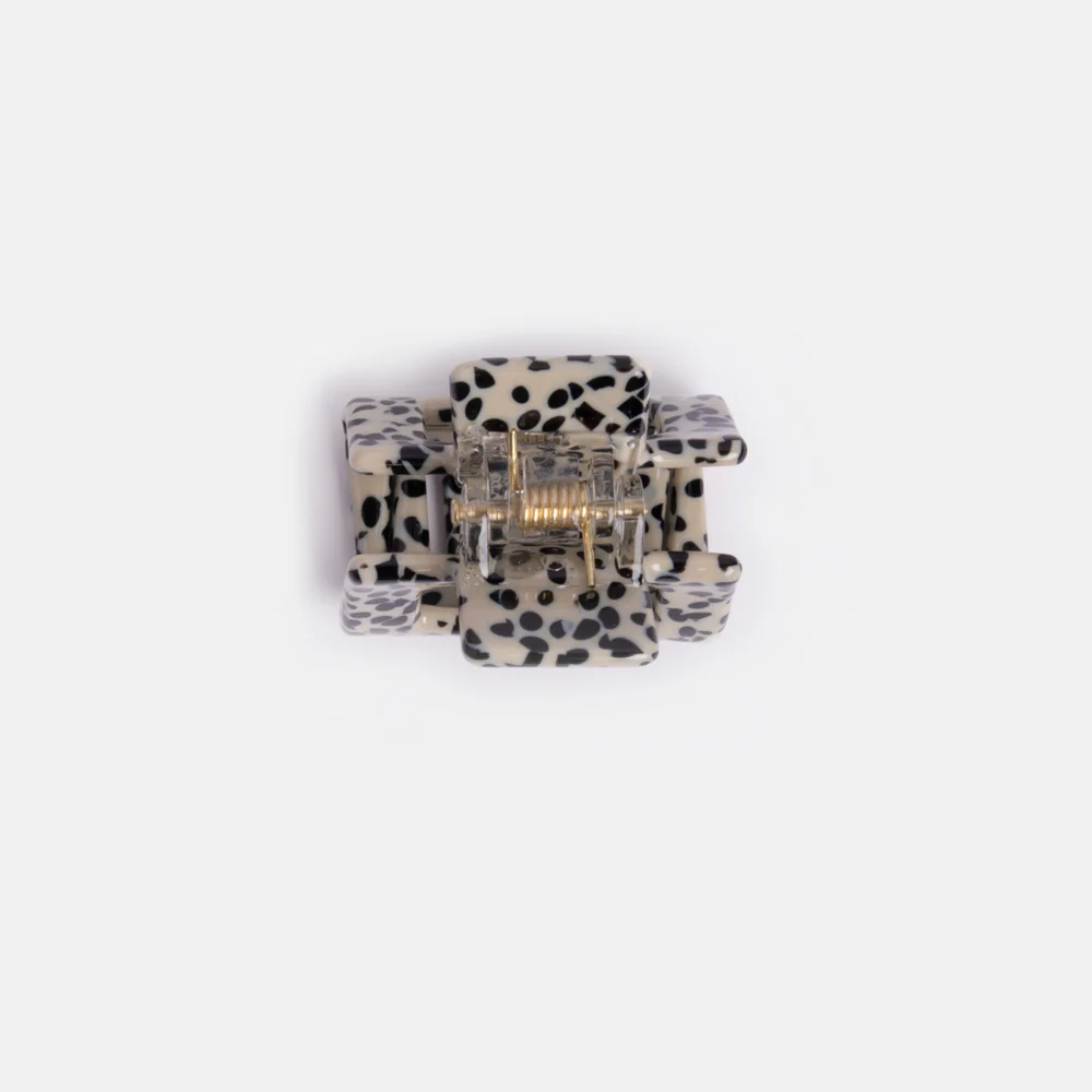 Cream/Black Speckle Mini Hair Claw - Image 3