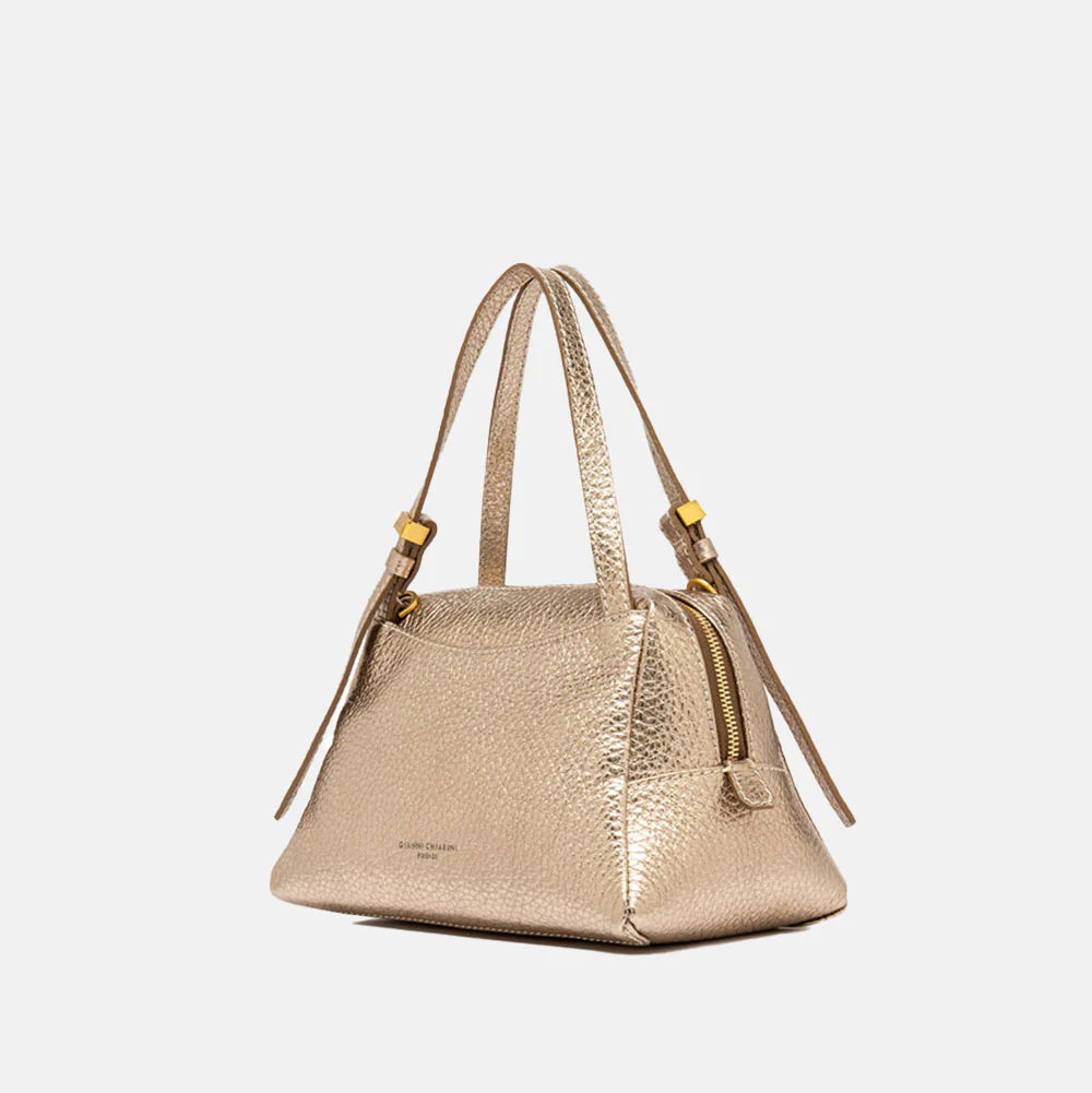 Gold Metallic Leather Dea Handbag - Image 4
