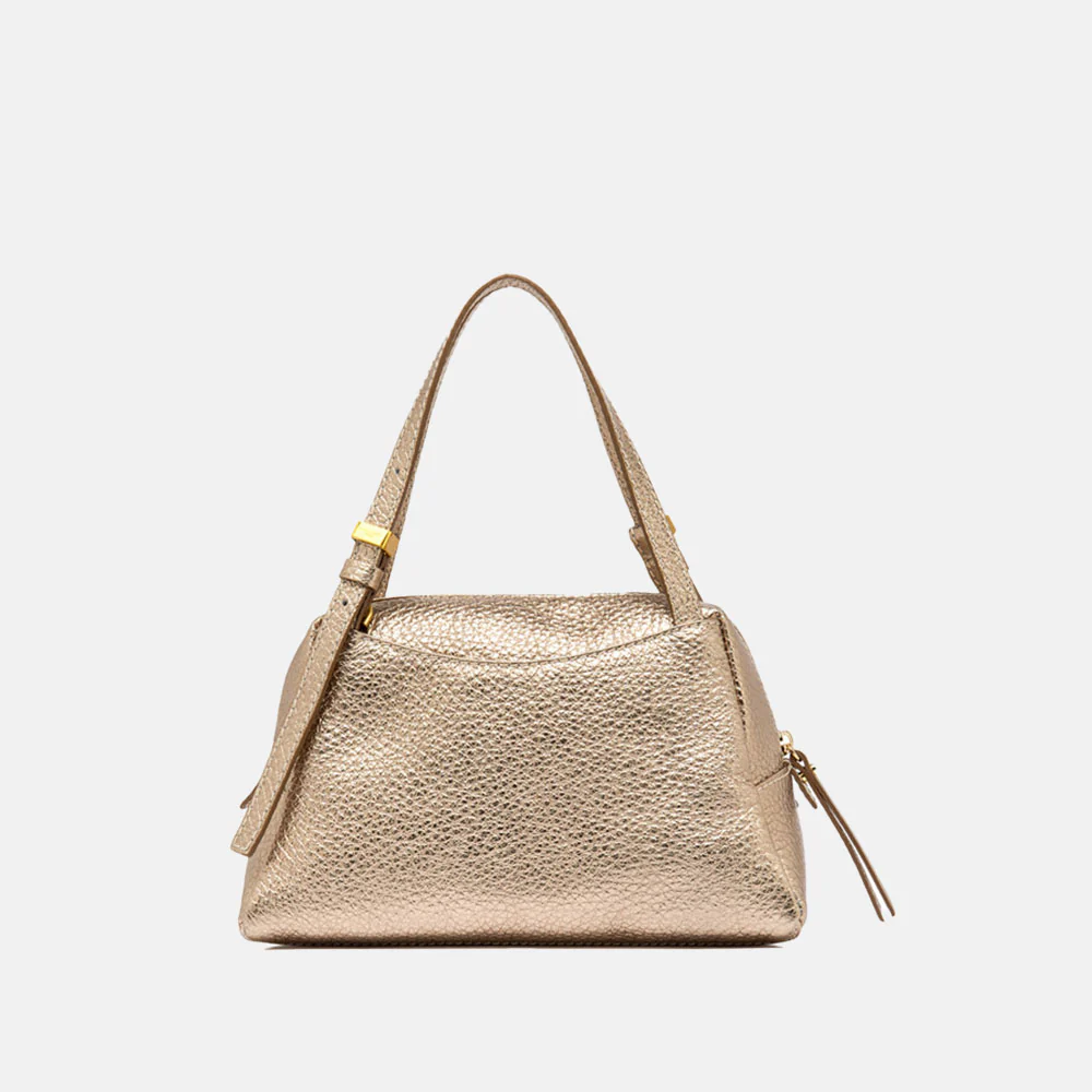 Gold Metallic Leather Dea Handbag - Image 5