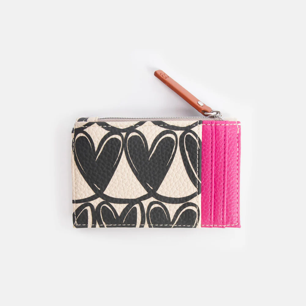 Mono Looped Hearts Card Holder Coin Purse - Image 2
