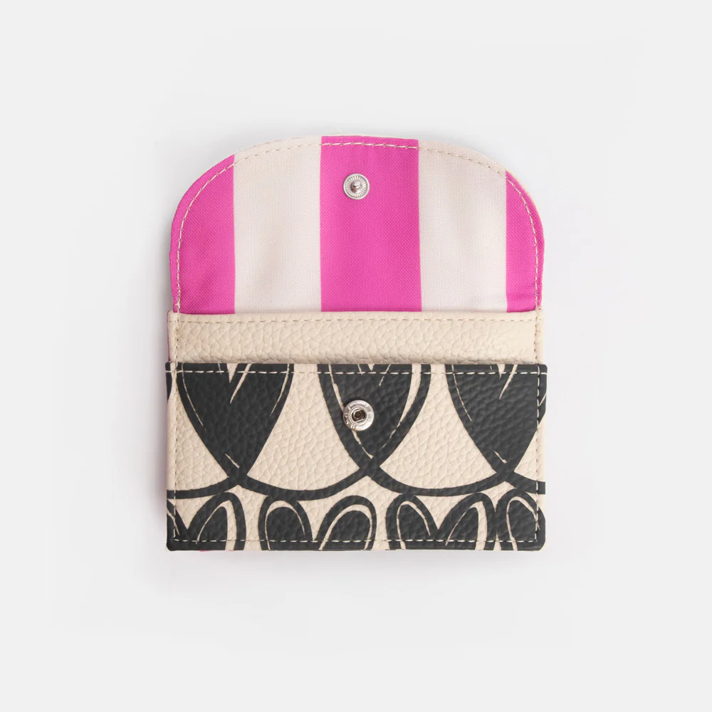 Mono Looped Hearts Card Holder Coin Purse - Image 3