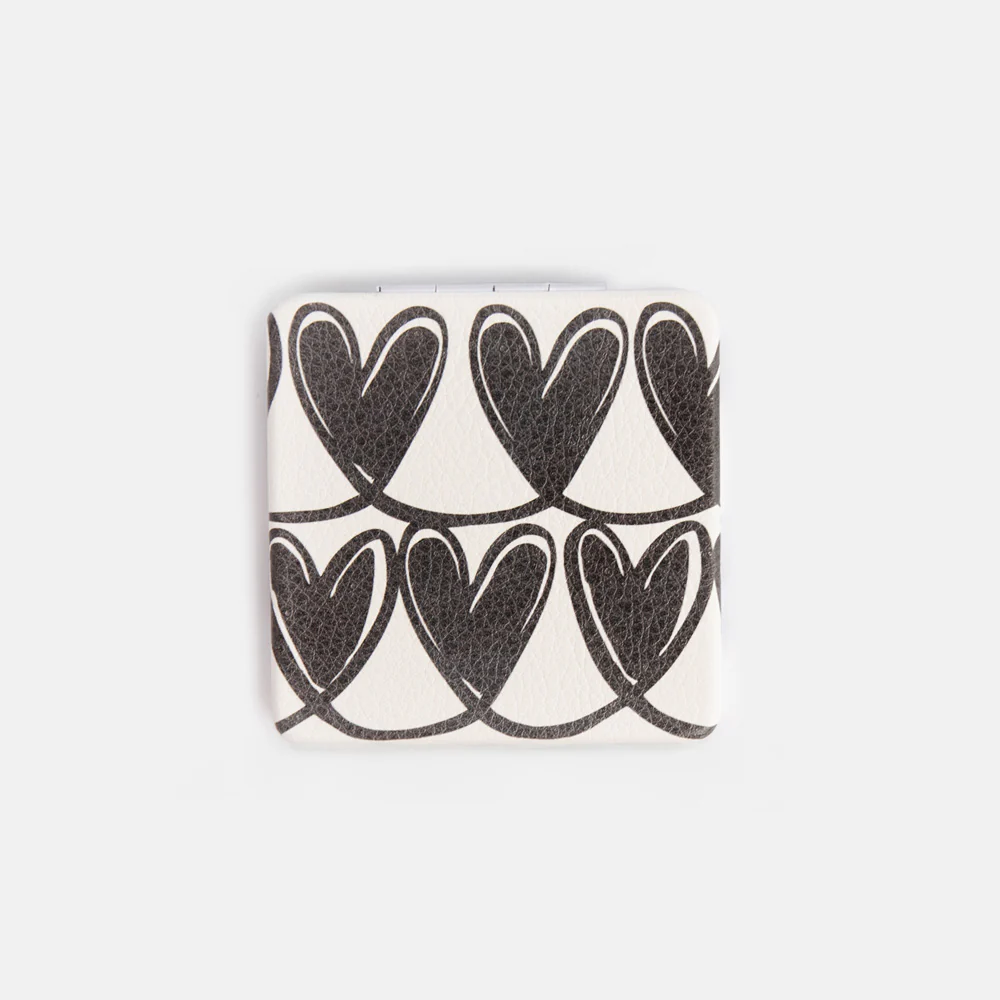 Mono Looped Hearts Square Pocket Mirror - Image 2
