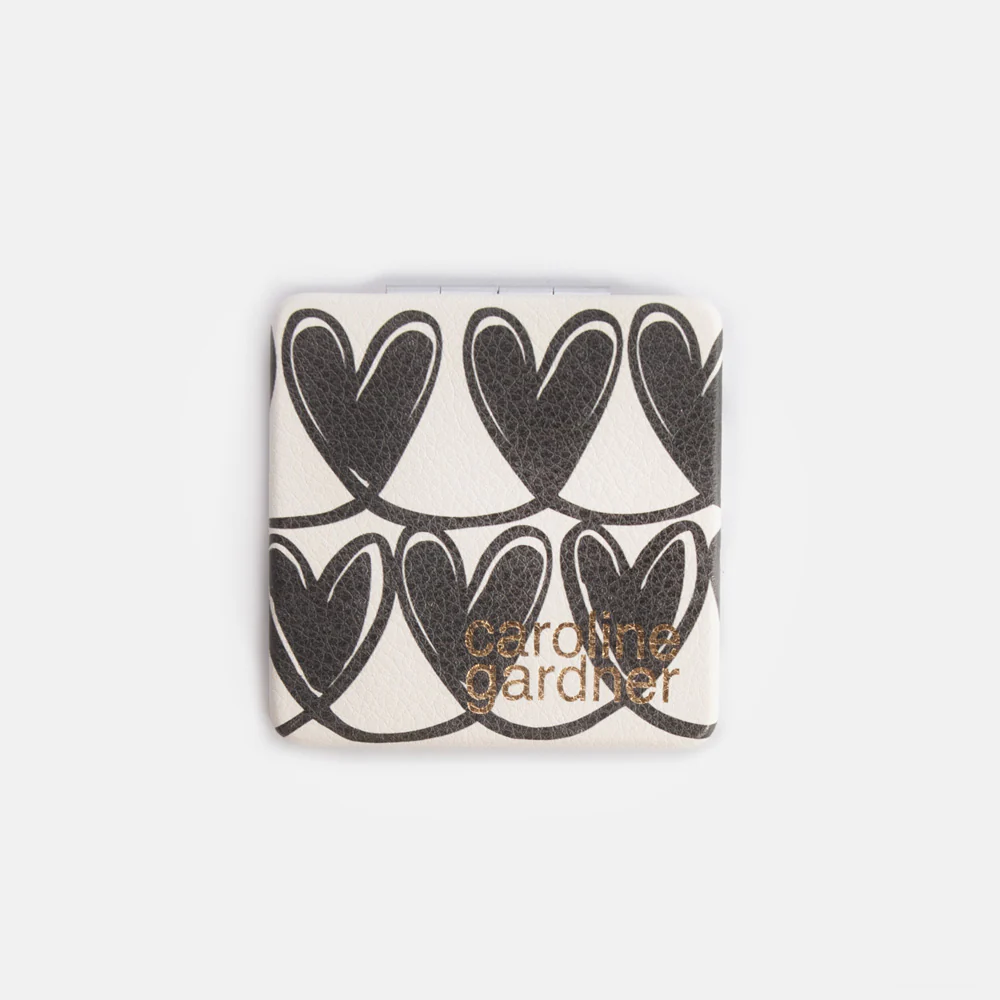 Mono Looped Hearts Square Pocket Mirror - Image 3