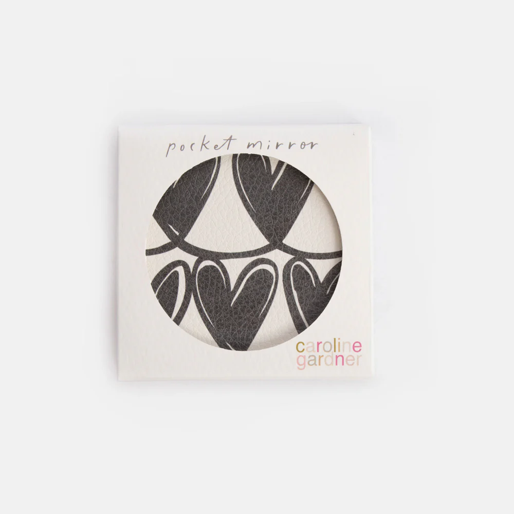 Mono Looped Hearts Square Pocket Mirror - Image 4