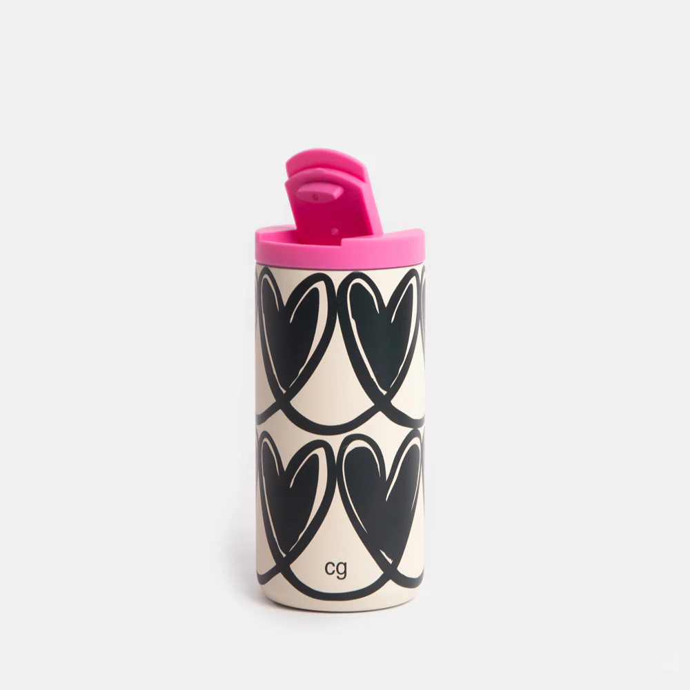 Mono Looped Hearts Stainless Steel Travel Mug - Image 2