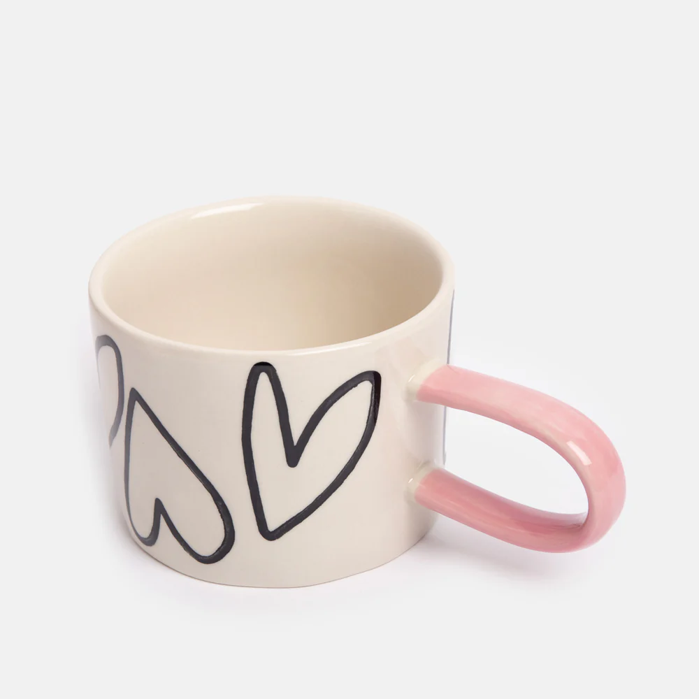 Outline Hearts Ceramic Mug - Image 2