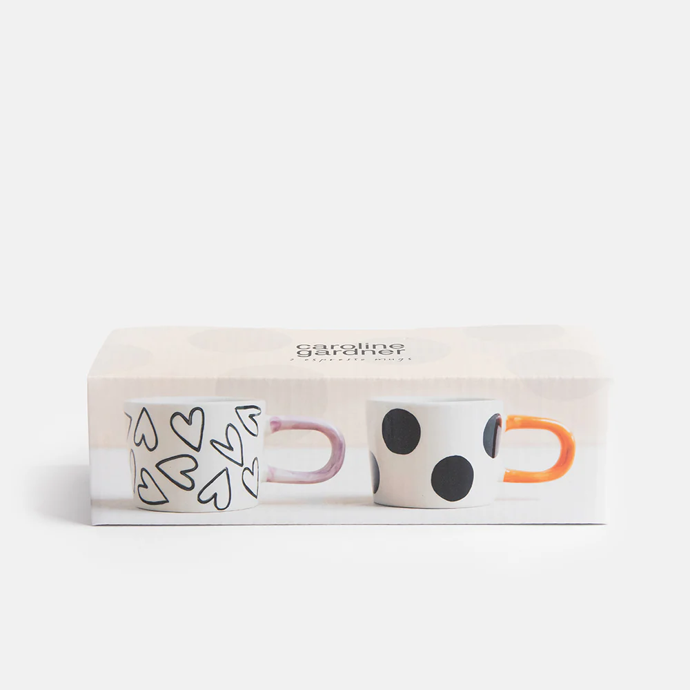 Mono Spots/Hearts Set of 2 Espresso Cups - Image 3