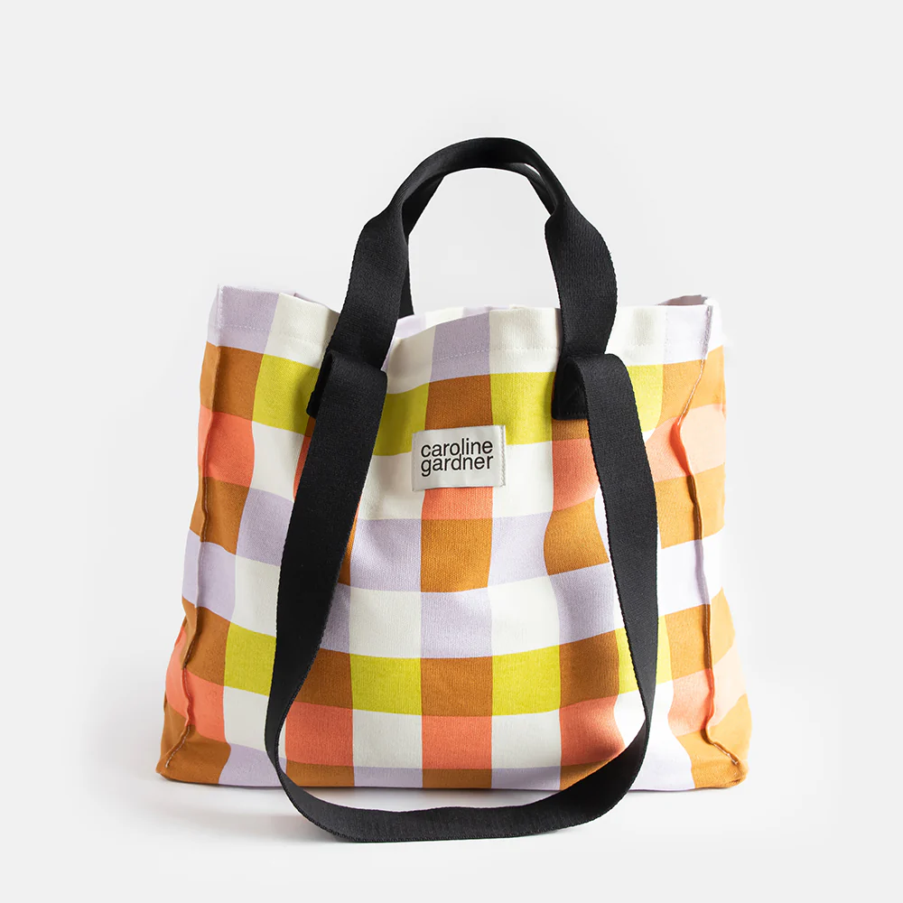 Multi Check Large Tote Bag - Image 4